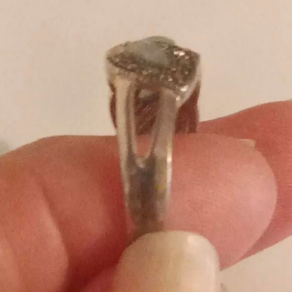 Vintage sterling silver marquise cut jade ring size 8 - Picture 5 of 5